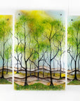 Artisan Spring Forest Uber Large Triptych - 010885