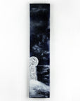 A fused glass panel featuring a monochrome design of a Cornish Celtic Cross.
