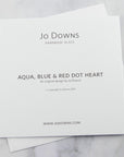 Greeting Card - Aqua, Blue & Red Dot Heart