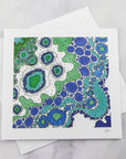 Greeting Card - Blue Green Swirl