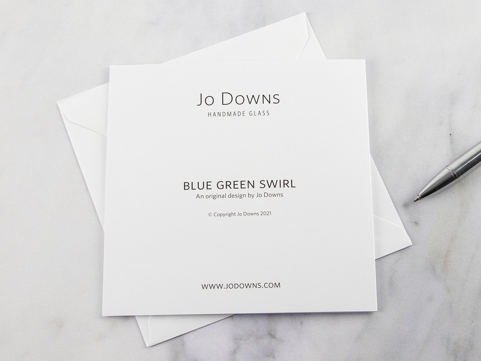 Greeting Card - Blue Green Swirl