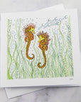 Greeting Card - Coloured Seahorse