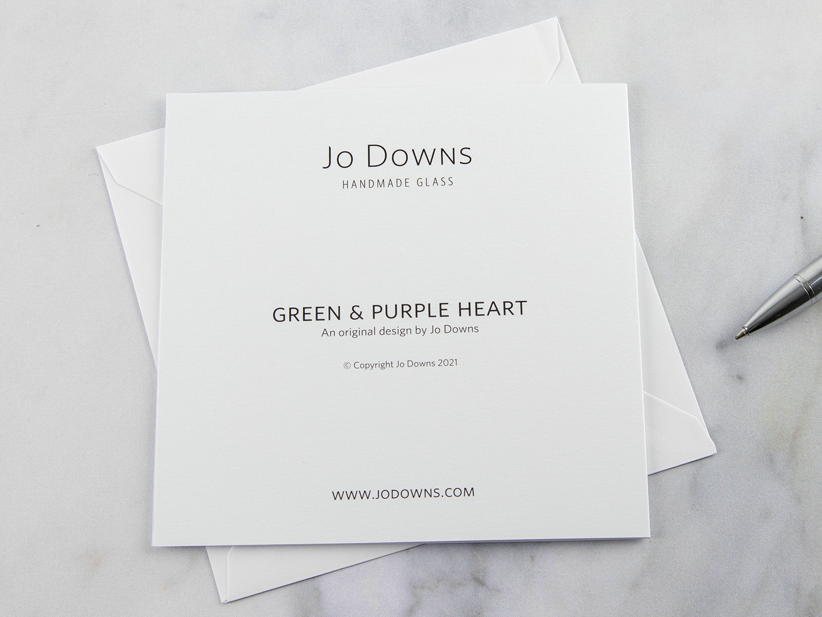 Greeting Card - Green &amp; Purple Heart