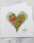 Greeting Card - Green & Red Heart