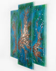 Artisan Swimming Fish Intricate Triptych - Ocean Paradise