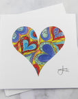 Greeting Card - Rainbow Pattern Heart