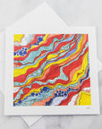 Greeting Card - Red Waves