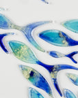 Ocean inspired art frame, made with fused glass fish in marine blue colours. Hand-made in Cornwall, Launceston.