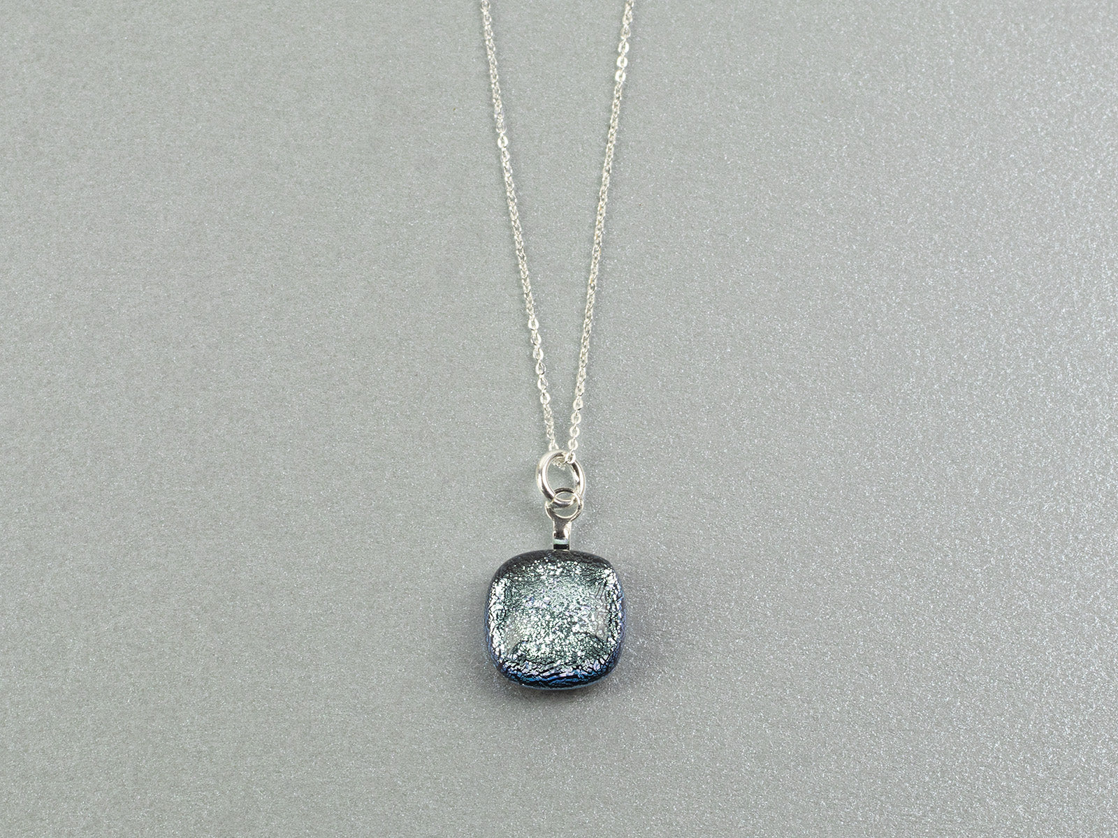 Silver Small Gem Pendant Necklace – Jo Downs Handmade Glass