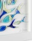Shoaling Fish Blue Small Art Frame