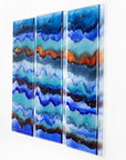 Artisan Sunset Waves Triptych