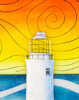 Artisan Lighthouse At Sunrise Round Panel