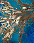 Artisan Swimming Fish Intricate Triptych - Atlantic Blue
