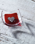Photo of Silver heart & Red 6cm Earring Dish