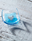 Photo of silver heart & turquoise 6cm earring dish