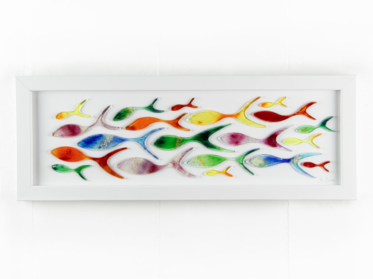 Shoaling Fish Rainbow Rectangular Art Frame