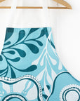 Apron Organic Cotton - Floral Teal