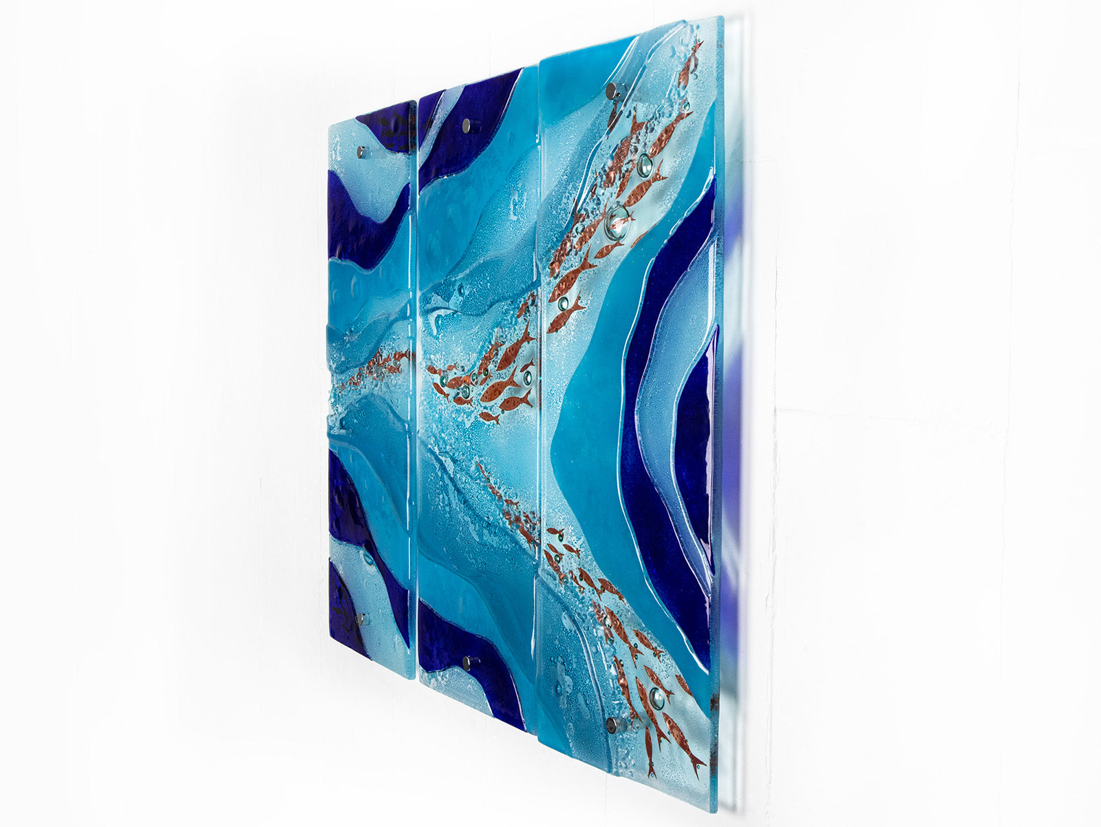 Artisan Aqua Waves Small Triptych