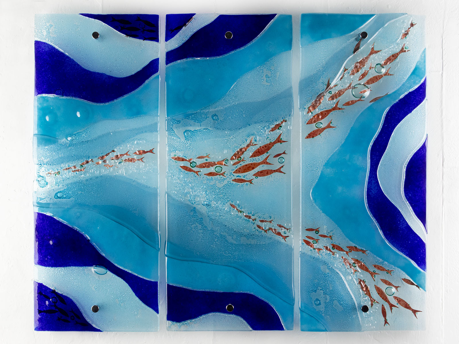 Artisan Aqua Waves Small Triptych