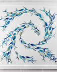 Shoaling Fish Aqua Swirl Extra Large Art Frame