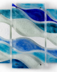 Artisan Azure Waves Staggered Triptych