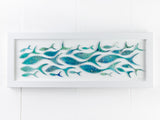 Shoaling Fish Blue Rectangular Art Frame