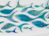 Shoaling Fish Blue Rectangular Art Frame