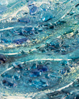 fused glass square bowl textured blue teal giftware tableware