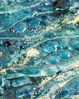 fused glass square bowl giftware tableware blue teal detail