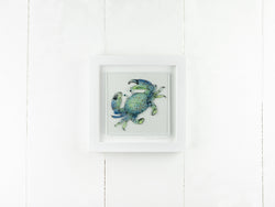 Artisan Coastal Crab Medium Art Frame - Blue