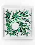 Shoaling Fish Emerald Swirl Large Art Frame