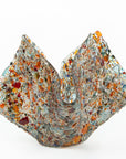 Fused glass vase, made with recycled crushed glass in warm colours to create a stunning piece of art.