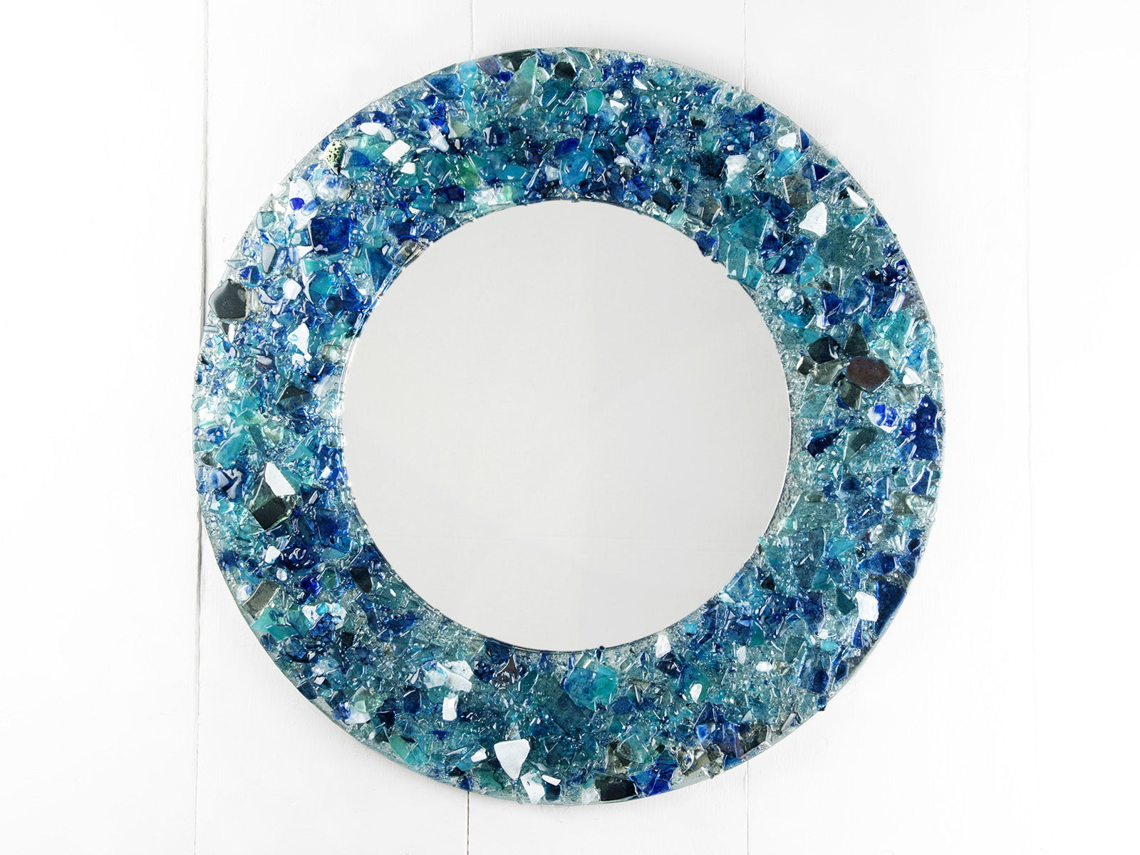Artisan Beachcomber 50cm Round Mirror - Aqua Blues