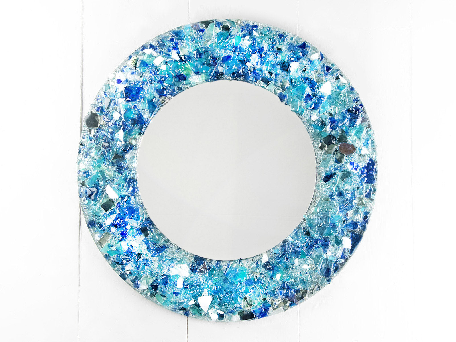 Artisan Beachcomber 50cm Round Mirror - Aqua Blues
