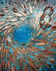 Artisan Blue Ocean of Fish Extra Large Art Frame