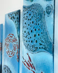 Artisan Blue Ocean of Fish Staggered Quintych.