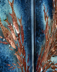 Artisan Swimming Fish Intricate Triptych - Marine Blue