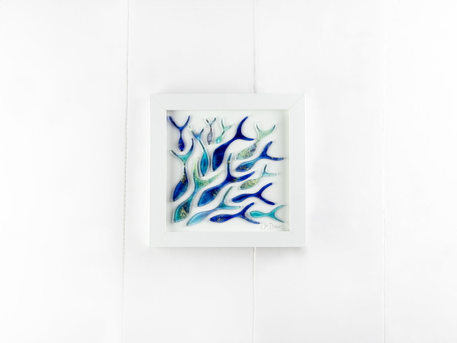 Shoaling Fish Marine Blue Medium Art Frame