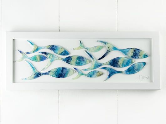 Shoaling Fish Pearl Rectangular Art Frame