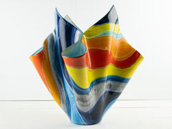 Artisan Rainbow Waves Extra Large Vase - B