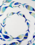 Ocean inspired art frame with fused glass fish in marine blue colours. Hand-made in Cornwall, Launceston. 