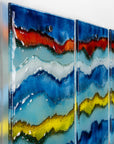 Artisan Summer Waves Small Triptych