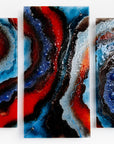 Artisan Lava Flow Staggered Triptych