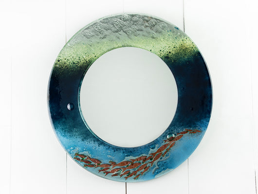 Artisan Teal Ocean 50cm Round Mirror