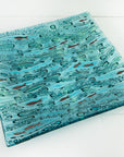 Turquoise Waves Large Square Platter