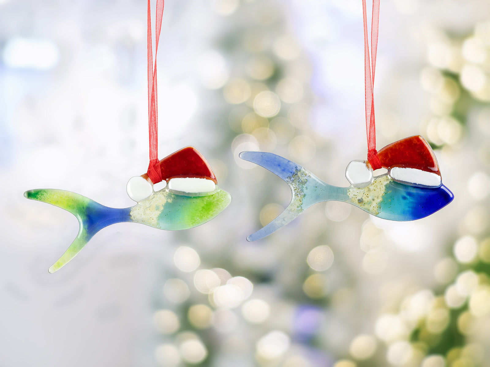 Christmas Hanging - Festive Fish Blue