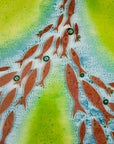 Artisan Swimming Fish Large Art Frame - Sea Green