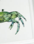 Artisan Coastal Crab Green Large Art Frame