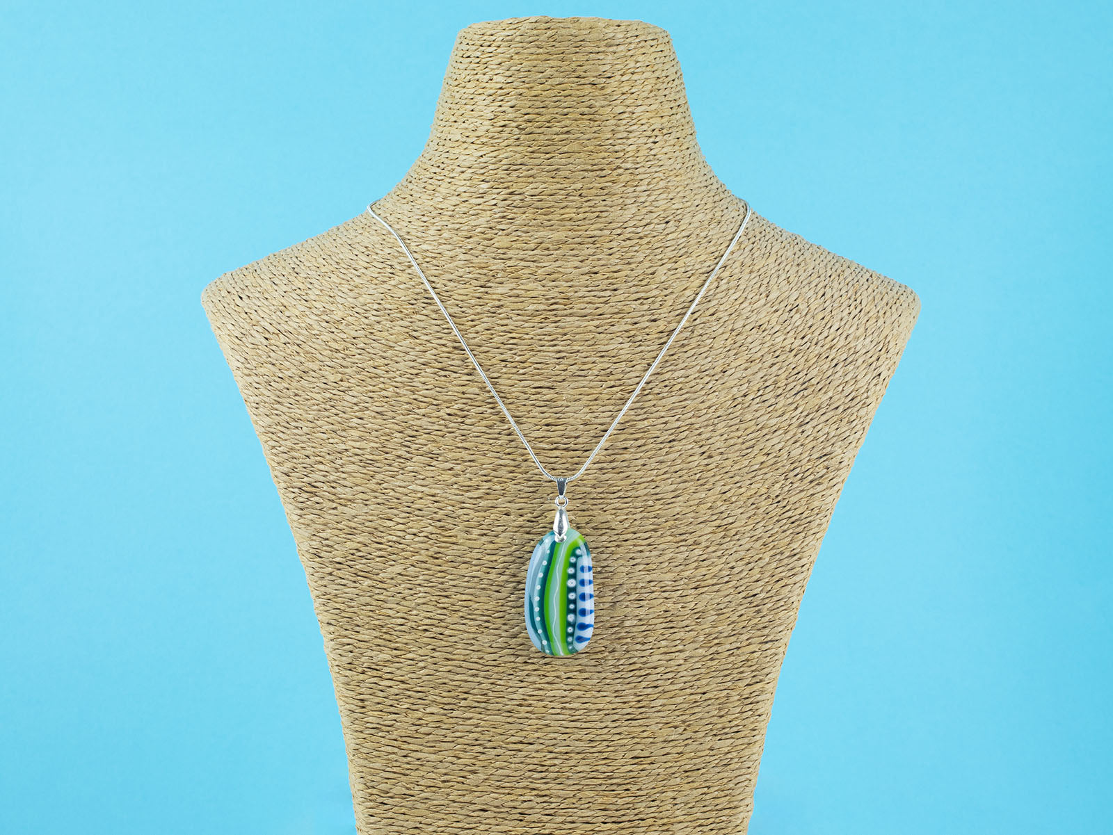 Signature Medium Gem Pendant - Ocean Fern