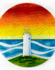 Artisan Lighthouse At Sunrise Round Panel